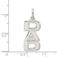 925 Sterling Silver Polished Finish "DAD" Charm - 21mm