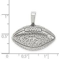 925 Sterling Silver Polished Finish Amercian Football Pendant - 17.15mm x 28.45mm