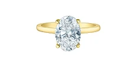 14K Lab Grown 0.50-3.00cttw Four Claw Diamond Ring - Gold / Carat Weight Round Brilliant