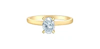 14K Yellow Gold 1.55Cttw Lab Grown Oval Cut Diamond Engagement Ring With Hidden Halo - / White
