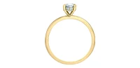 14K Yellow Gold 1.55Cttw Lab Grown Oval Cut Diamond Engagement Ring With Hidden Halo - / White