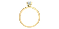 14K Yellow Gold 1.55Cttw Lab Grown Oval Cut Diamond Engagement Ring With Hidden Halo - / White