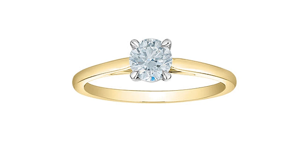 14K Gold 1.00Cttw Lab Grown Round Brilliant Cut Diamond Engagement Ring
