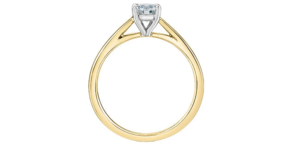 14K Gold 1.00Cttw Lab Grown Round Brilliant Cut Diamond Engagement Ring
