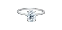 14K Lab Grown 0.50-3.00cttw Four Claw Diamond Ring - Gold / Carat Weight Round Brilliant