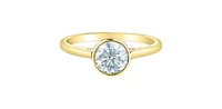 14K Yellow Gold Cttw Lab Grown Round Cut Diamond Engagement Ring