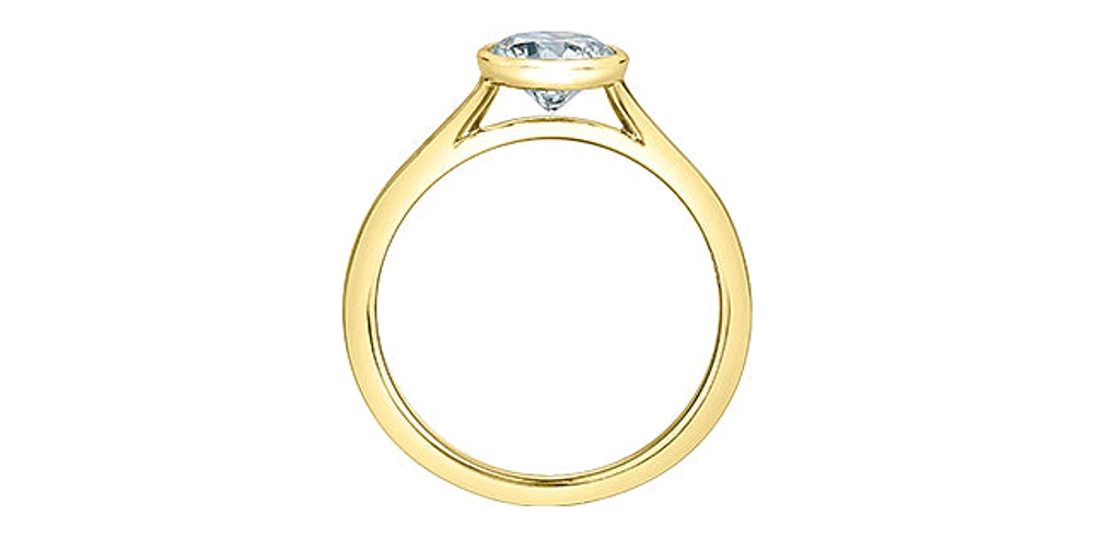 14K Yellow Gold Cttw Lab Grown Round Cut Diamond Engagement Ring