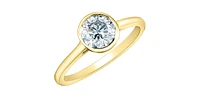 14K Yellow Gold Cttw Lab Grown Round Cut Diamond Engagement Ring