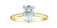 14K Lab Grown 0.50-3.00cttw Four Claw Diamond Ring - Gold / Carat Weight Round Brilliant