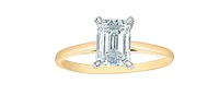 14K Lab Grown 0.50-3.00cttw Four Claw Diamond Ring - Gold / Carat Weight Round Brilliant