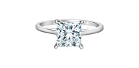 14K Lab Grown 0.50-3.00cttw Four Claw Diamond Ring - Gold / Carat Weight Round Brilliant