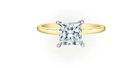 14K Lab Grown 0.50-3.00cttw Four Claw Diamond Ring - Gold / Carat Weight Round Brilliant