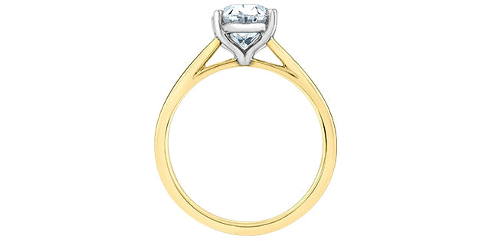 14K Yellow Gold 1.00cttw Lab Grown Oval Diamond Engagement Ring - /