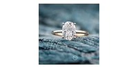 14K Yellow Gold 1.00cttw Lab Grown Oval Diamond Engagement Ring - /