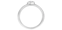 10K White Gold 0.16cttw Princess Cut Canadian Diamond Ring