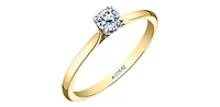 18K Yellow Gold 0.20cttw Canadian Diamond Engagement Ring, 6.5 - / White
