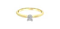 10K Yellow Gold 0.05Cttw Round Cut Illusion Set Diamond Engagement Ring - / White