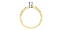 10K Yellow Gold 0.05Cttw Round Cut Illusion Set Diamond Engagement Ring - / White
