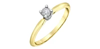 10K Yellow Gold 0.05Cttw Round Cut Illusion Set Diamond Engagement Ring - / White