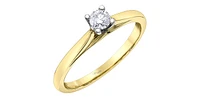 14K Yellow & White Gold 0.20cttw Canadian Diamond Engagement Ring