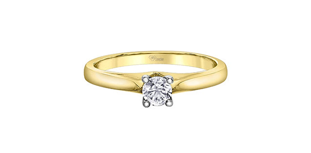 14K Yellow & White Gold 0.25cttw Canadian Diamond Engagement Ring - / 4.5