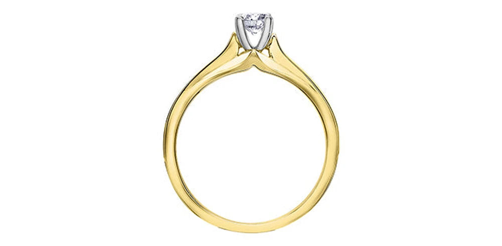 14K Yellow & White Gold 0.25cttw Canadian Diamond Engagement Ring - / 4.5