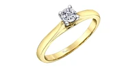 14K Yellow & White Gold 0.25cttw Canadian Diamond Engagement Ring - / 4.5