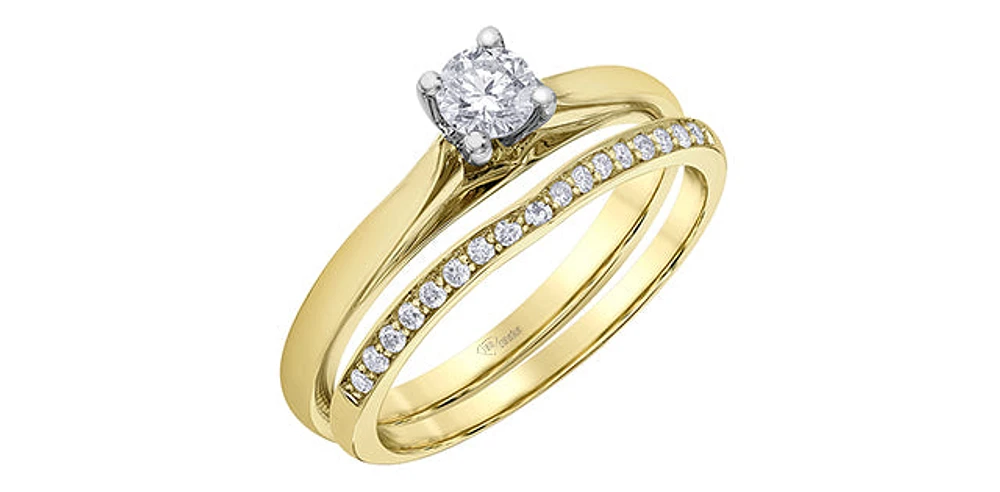 14K Yellow & White Gold 0.25cttw Canadian Diamond Engagement Ring - / 4.5