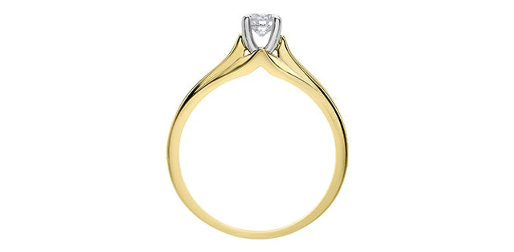 14K Yellow & White Gold 0.30cttw Canadian Diamond Engagement Ring