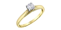 14K Yellow & White Gold 0.30cttw Canadian Diamond Engagement Ring