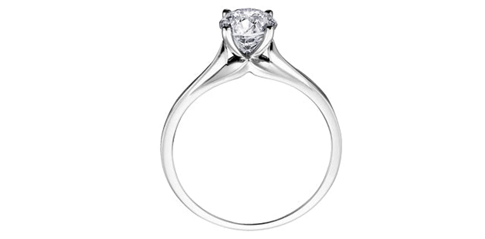 14K White Gold 0.30cttw Canadian Diamond Ring - /