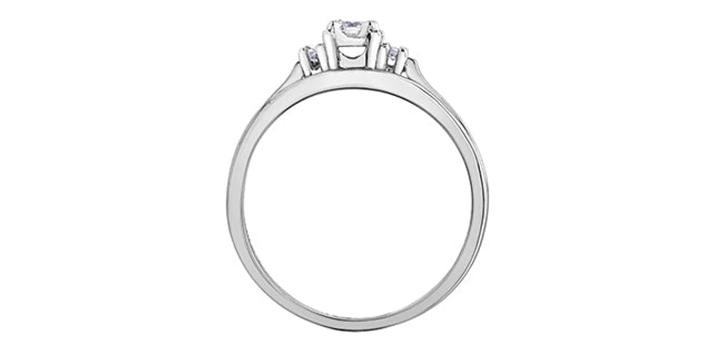 10K White Gold 0.18cttw Canadian Diamond Engagement Ring