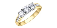 14K Yellow & White Gold 1.00cttw Diamond Engagement Ring