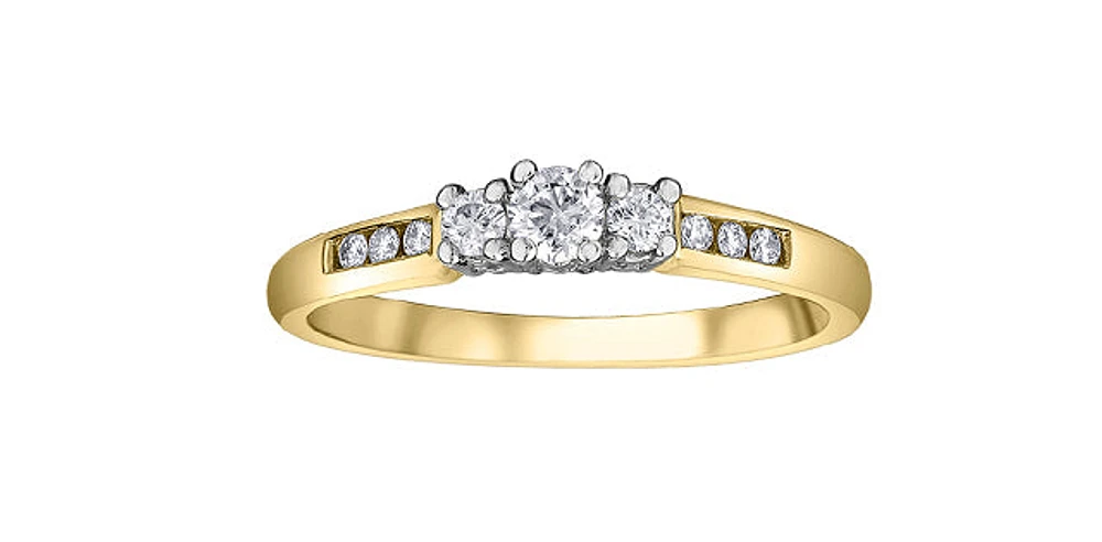 14K Yellow & White Gold 0.33cttw Diamond Engagement Ring