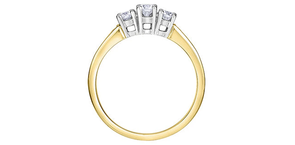14K Yellow & White Gold 0.50cttw Diamond Engagement Ring
