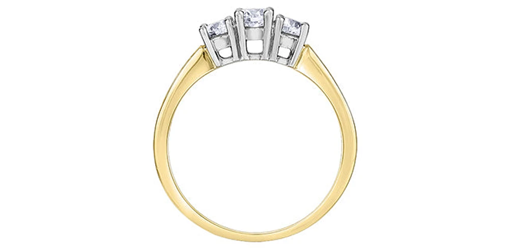 14K Yellow & White Gold 0.75cttw Diamond Engagement Ring