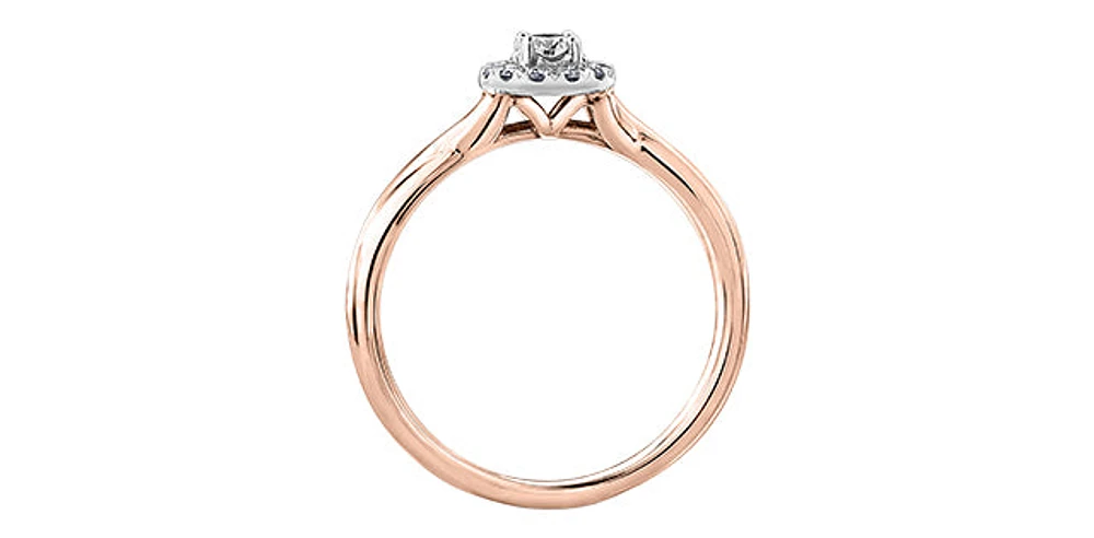 10K Rose Gold 0.30cttw Canadian Diamond Engagement Ring - / White