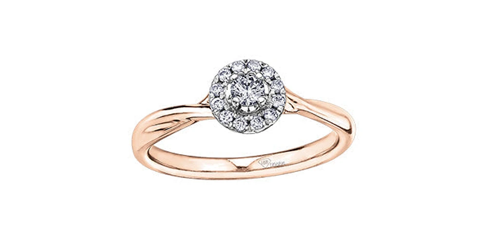 10K Rose Gold 0.30cttw Canadian Diamond Engagement Ring - / White