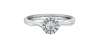10K White Gold 0.20cttw Canadian Diamond Engagement Ring