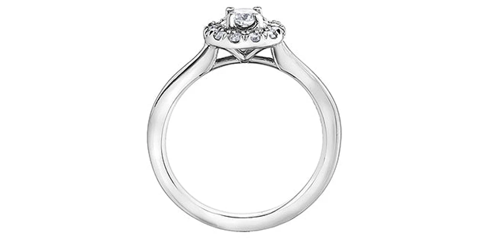 10K White Gold 0.20cttw Canadian Diamond Engagement Ring