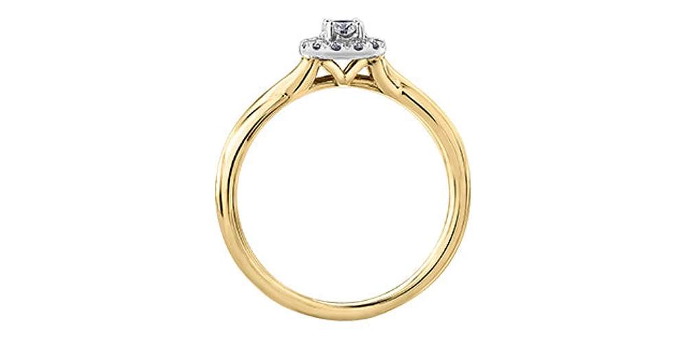 10K Yellow  Gold 0.30cttw Canadian Diamond Engagement Ring, 6.5 - / White