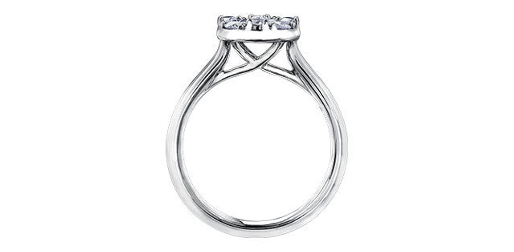 14K White Gold 0.66cttw Diamond Engagement Ring
