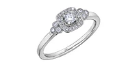 10K White Gold 0.23cttw Canadian Diamond Engagement Ring