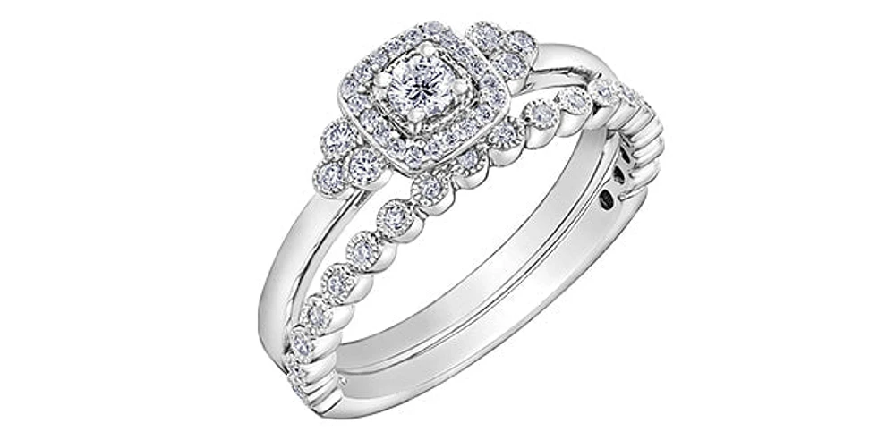 10K White Gold 0.23cttw Canadian Diamond Engagement Ring