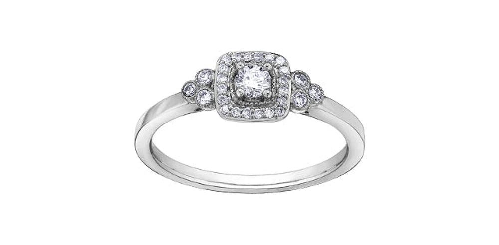 10K White Gold 0.23cttw Canadian Diamond Engagement Ring