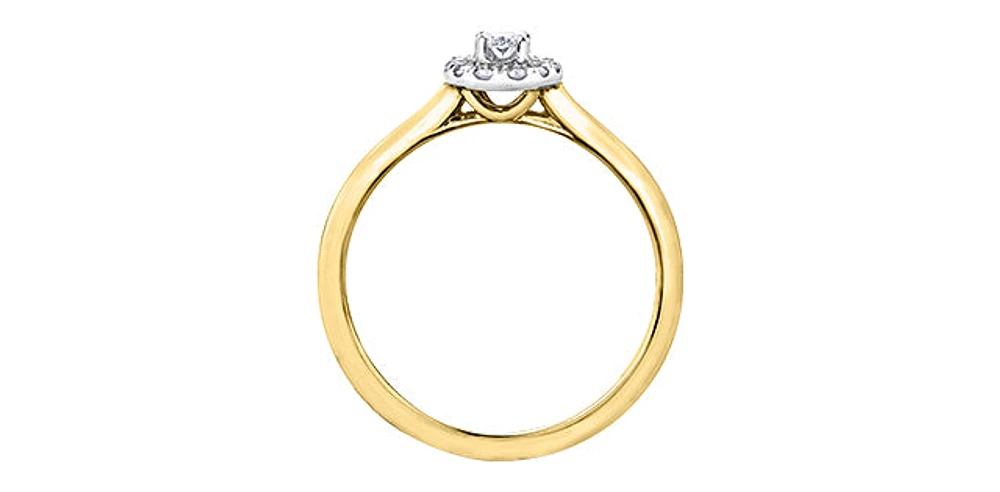 10K Yellow & White Gold 0.20cttw Diamond Engagement Ring