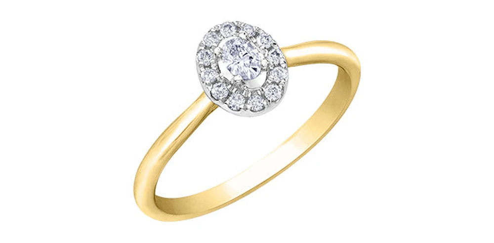 10K Yellow & White Gold 0.20cttw Diamond Engagement Ring