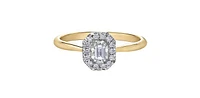10K Yellow & White Gold 0.19cttw Diamond Engagement Ring