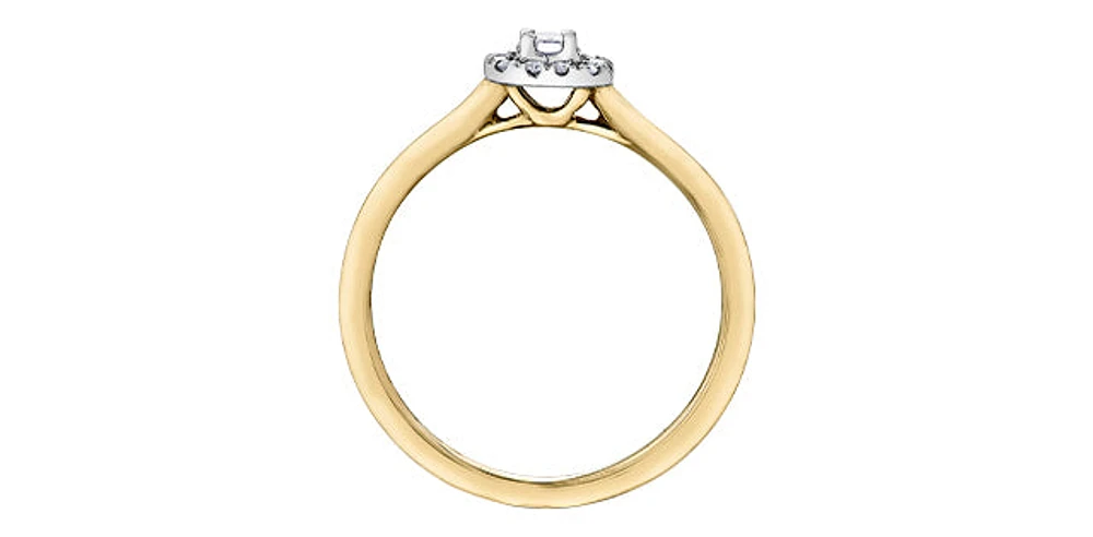 10K Yellow & White Gold 0.19cttw Diamond Engagement Ring