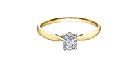 10K Yellow & White Gold 0.11cttw Diamond Engagement Ring